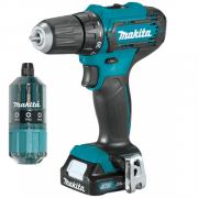 Аккум. дрель-шуруповерт MAKITA DF 333 DWYE4 в чем. + набор бит (12.0 В, 2 акк., 1.5 А/ч Li-Ion, 2 скор., 30 Нм, шурупы до 8 мм)