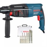 Перфоратор BOSCH GBH 2-26 DRE в чем. + набор сверл (800 Вт, 2.7 Дж, 3 реж., патрон SDS-plus, вес 2.7 кг) [0615990L43]