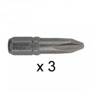 Насадка (бита) крестообразная PH2 25 мм BOSCH в розничн. упак. (3 шт.)