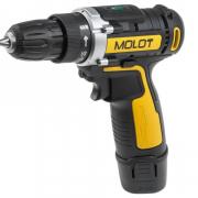 Аккум. дрель-шуруповерт MOLOT MBD 1213-1 Li в кор. (12.0 В, 1 акк., 1.3 А/ч Li-Ion, 1 скор., 20 Нм, шурупы до 6 мм)
