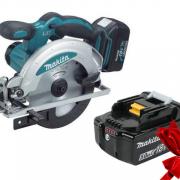 Аккум. циркулярная пила MAKITA DSS 610 RFE в чем. + АКЦИЯ (BL1850B 1 шт.) (18.0 В, 3 акк., 3.0 А/ч, Li-Ion, 165х20 мм, до 57 мм)