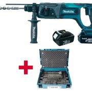 Аккум. перфоратор MAKITA DHR 241 RFE в чем. + Набор насадок MAKITA 17 шт. (B-53877) (18.0 В, 2 акк., 3.0 А/ч Li-Ion, 1.9 Дж, вес 3.2 кг,)