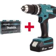 Аккум. ударная дрель-шуруповерт MAKITA HP 457 DWE в чем. + Набор бит 47 шт. (B-36170)