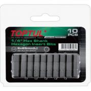 Насадка шестигранник 5мм 1/4&quot; 10шт блистер TOPTUL (FSDA0805G)