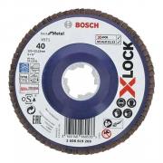 Круг лепестковый 125х22.2 мм G40 плоский BEST FOR METAL X-LOCK BOSCH