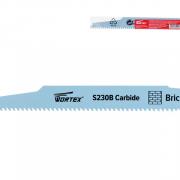 Пилка сабельная по металлу, по дереву и по дереву с гвоздями S230B (1 шт.) WORTEX (пропил для демонтажных работ, Carbide Technology, шлифованные зубья)