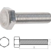 Болт М10х60 шестигр., нерж.сталь (А2), DIN 933 (25 шт в карт. уп.) (STARFIX)