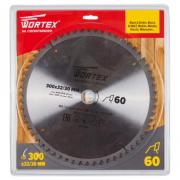 Диск пильный 300х32/30 мм 60 зуб. по дереву WORTEX (твердоспл. зуб)