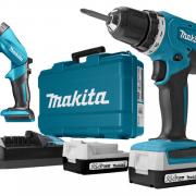 Аккум. дрель-шуруповерт MAKITA DF 347 DWLE в чем. + фонарь