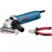 Одноручная углошлифмашина BOSCH GWS 1400 + пассатижи Wiha [0615990K31]