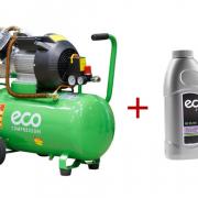 Компрессор ECO AE-502-3 АКЦИЯ! + Масло компрессорное ECO 1л (440 л/мин, 8 атм, коаксиальный, масляный, ресив. 50 л, 220 В, 2.20 кВт)