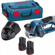 Аккум. рубанок BOSCH GHO 12V-20 L-BOXX (12.0 В, 2 акк, 3.0 Ач, Li-Ion, 14.500 об/мин; ширина: 56 мм; макс.глубина: 2 мм; 1,5 кг.)