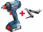 Аккум. ударный гайковерт BOSCH GDX 180‑LI в чем. + мультитул Swiss Peak [0615990K9W]