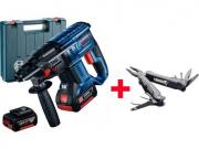 Аккум. перфоратор BOSCH GBH 180‑LI в чем. + мультитул Swiss Peak                                                                       [0615990L01]