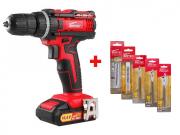 Аккум. дрель‑шуруповерт WORTEX BD 1425 DLi в кор.+АКЦИЯ               