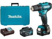 Аккум. дрель‑шуруповерт MAKITA DF 333 DWME в чем. (12.0 В, 2 акк., 4.0 А/ч Li‑Ion, 2 скор., 30 Нм, шурупы до 8 мм)