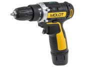 Аккум. дрель‑шуруповерт MOLOT MBD 1213‑1 Li в кор. (12.0 В, 1 акк., 1.3 А/ч Li‑Ion, 1 скор., 20 Нм, шурупы до 6 мм)