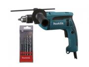 Дрель ударная MAKITA HP 1640 K в чем. + Набор сверл по бетону, 5 шт. (D‑05175)