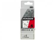 Набор сверл по мет. 2‑8мм 6шт HSS Standard (Diager) (750С)