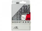 Набор сверл по мет. 1‑10мм 10шт HSS Standard                              [752C]