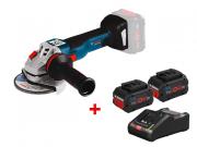 Аккум. углошлифмашина BOSCH GWS 18V‑10 C в кор. + Аккумулятор ProCORE18 V 2 шт. + ЗУ GAL 18V‑160 C (18.0 В, БЕЗ АККУМУЛЯТОРА, диск 125х22.0 мм)