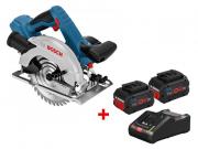 Аккум. циркулярная пила BOSCH GKS 18V‑57 в кор. +  Аккумулятор ProCORE18 V 2 шт. + ЗУ GAL 18V‑160 C (18.0 В, БЕЗ АККУМУЛЯТОРА, 165х20 мм, до 57 мм)