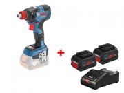 Аккум. ударный гайковерт BOSCH GDX 18V‑200 C в кор. +  Аккумулятор ProCORE18 V 2 шт. + ЗУ GAL 18V‑16 (18.0 В, БЕЗ АККУМУЛЯТОРА, посадочн. квадрат 1/2,