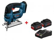 Аккум. лобзик BOSCH GST 18 V‑LI в кор. +  Аккумулятор ProCORE18 V 2 шт. + ЗУ GAL 18V‑160 C (18.0 В, БЕЗ АККУМУЛЯТОРА, пропил до 120 мм)