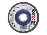 Круг лепестковый 125х22.2 мм G80 плоский BEST FOR METAL X‑LOCK BOSCH
