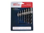 Набор сверл для зенковки 7 шт. (3‑10 мм) WORTEX (сверла с зенкером (3,4,5,6,7,8,10 мм))