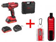 Аккум. дрель‑шуруповерт WORTEX BD 1820‑1 DLi в чем. ALL1 + АКЦИЯ! (Набор бит и напульсник в подарок!)