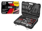 Набор головок и ключей 216пр. 1/4",3/8",1/2" PRO STARTUL STUTTGART (PRO‑216S) (6 граней)