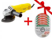 Одноручная углошлифмашина MOLOT MAG 1208‑1 в кор.+ АКЦИЯ! 5 отр. кругов ВОЛАТ в подарок! (5 отр. кругов ВОЛАТ 125х1.4x22.2 мм для мет. в подарок!)