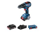 Аккум. дрель‑шуруповерт BOSCH GSR 18V‑50 в чем. (18.0 В,2 акк. 2.0 А/ч, 2 скор., 50 Нм, шурупы до 10 мм)