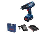 Аккум. ударная дрель‑шуруповерт BOSCH GSB 180‑LI в чем. (18.0 В, 2 акк., 2.0 А/ч Li‑Ion, 2 скор., 54 Нм, шурупы до 10 мм, сверление в металле до 10 мм