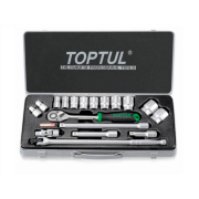 Набор головок 1/2" 10‑32мм 18предм. 6гр. метал.кейс TOPTUL
