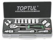 Набор головок 1/2" 8‑24мм 15предм. 6гр. метал.кейс TOPTUL