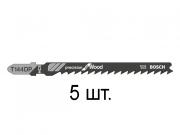 Пилка лобз. по дереву T144DP (5 шт.) BOSCH (пропил прямой, грубый, точный угловой рез)