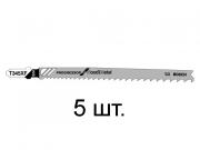 Пилка лобз. по дереву с гвоздями T345XF (5 шт.) BOSCH (пропил прямой, грубый, быстрый рез в материале любой толщины)