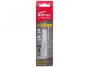 Сверло по металлу ц/х 1.0х12х34 мм HSS, комплект из 2‑х шт WORTEX     [WDB010034M2211]