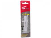 Сверло по металлу ц/х 2.0х24х49 мм HSS, комплект из 2‑х шт WORTEX [WDB020049M2211]