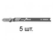 Пилка лобз. по дереву T119B (5 шт.) BOSCH (пропил прямой, тонкий, для базовых работ)