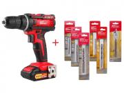 Аккум. дрель‑шуруповерт WORTEX BD 1425 DLi в кор. + АКЦИЯ   