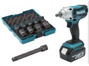 Аккум. ударный гайковерт MAKITA DTW 190 JX3 в чем. + набор головок                                                                                  [DTW190JX3]