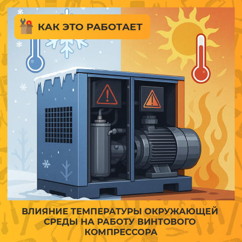 Влияние температуры окружающей среды на работу винтового компрессора