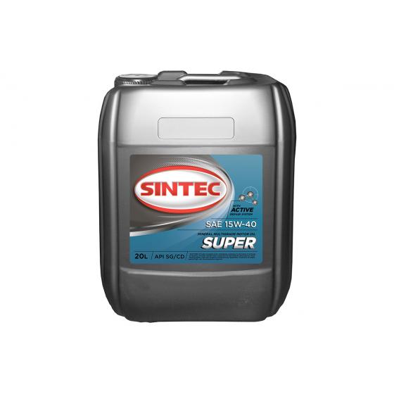 Масло SINTEC Супер SAE 15W-40 API SG/CD канистра 91л 80кг/Motor oil 91liter 80kg can