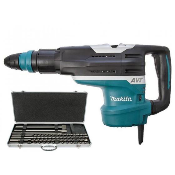 Перфоратор MAKITA HR 5212 C в чем. + набор оснастки (1510 Вт, 20.0 Дж, 2 реж., патрон SDS-MAX, вес 11.9 кг, набор D-40571 в ПОДАРОК!!!)