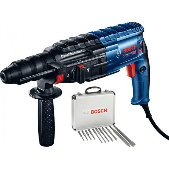 Перфоратор BOSCH GBH 240 F в чем. + набор оснастки (790 Вт, 2.7 Дж, 3 реж., патрон SDS-plus, вес 2.7 кг)