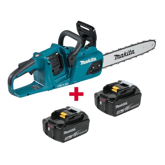 Аккум. пила цепная MAKITA DUC 355 Z шина 35 см (14"), 3/8, 1.1 мм + АКЦИЯ (BL1850B 2 шт.) (18.0 В, 2 акк.5.0 А/ч Li-Ion)