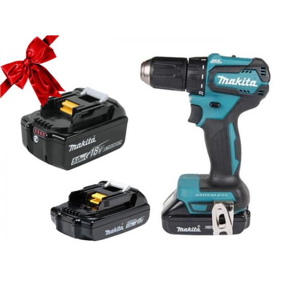 Аккум. дрель-шуруповерт MAKITA DDF 483 SYE в чем. + АКЦИЯ (BL1850B 1 шт.) (18.0 В, 3 акк., 1.5 А/ч Li-Ion, 2 скор., 40 Нм, шурупы до 10 мм)